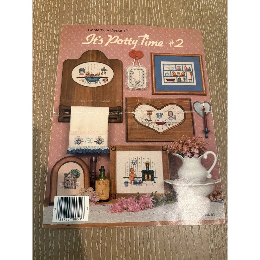 Vintage Cross Stitch Pattern Book Lot Country Quickies Potty‎ Time Rush Hour